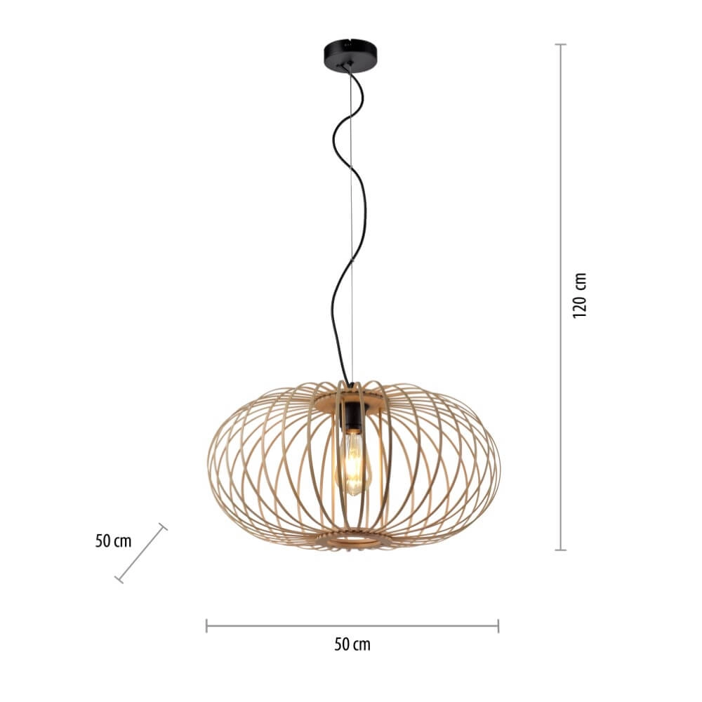Houten hanglamp Racoon Ø 50cm Just Light 4043689986810