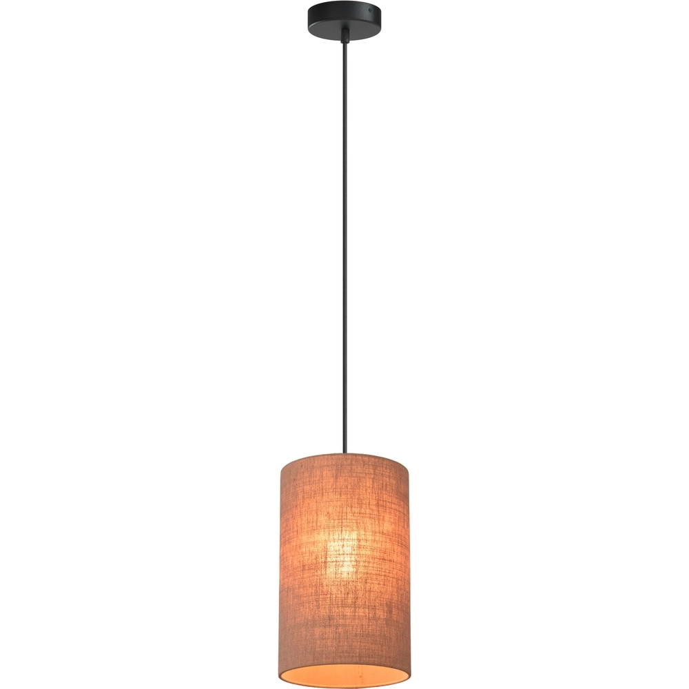 Hanglamp Lisbourg zwart met tan beige kap