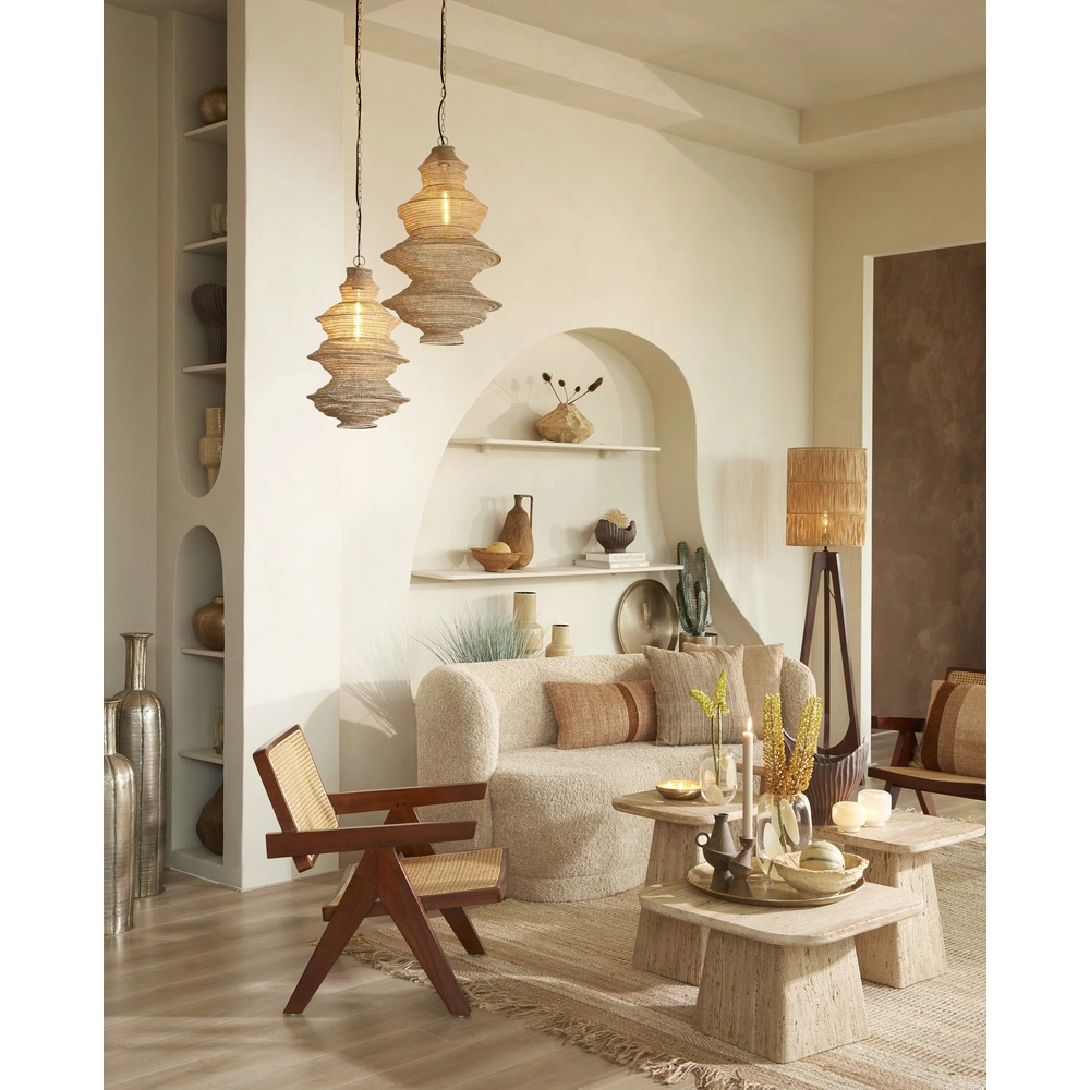 Metalen net hanglamp Nakisha Ø 31cm - zand Light & Living 8717807694999