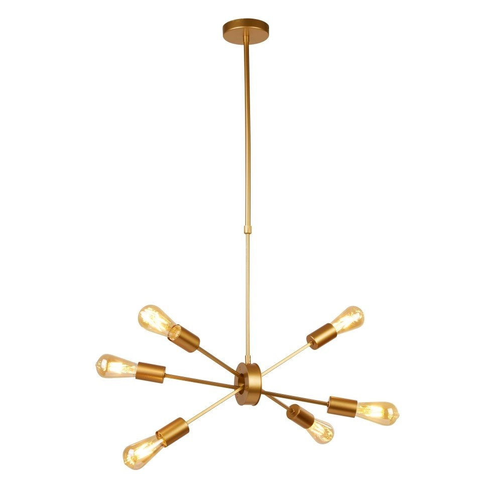 Gouden hanglamp Alpha Spider 6-lichts