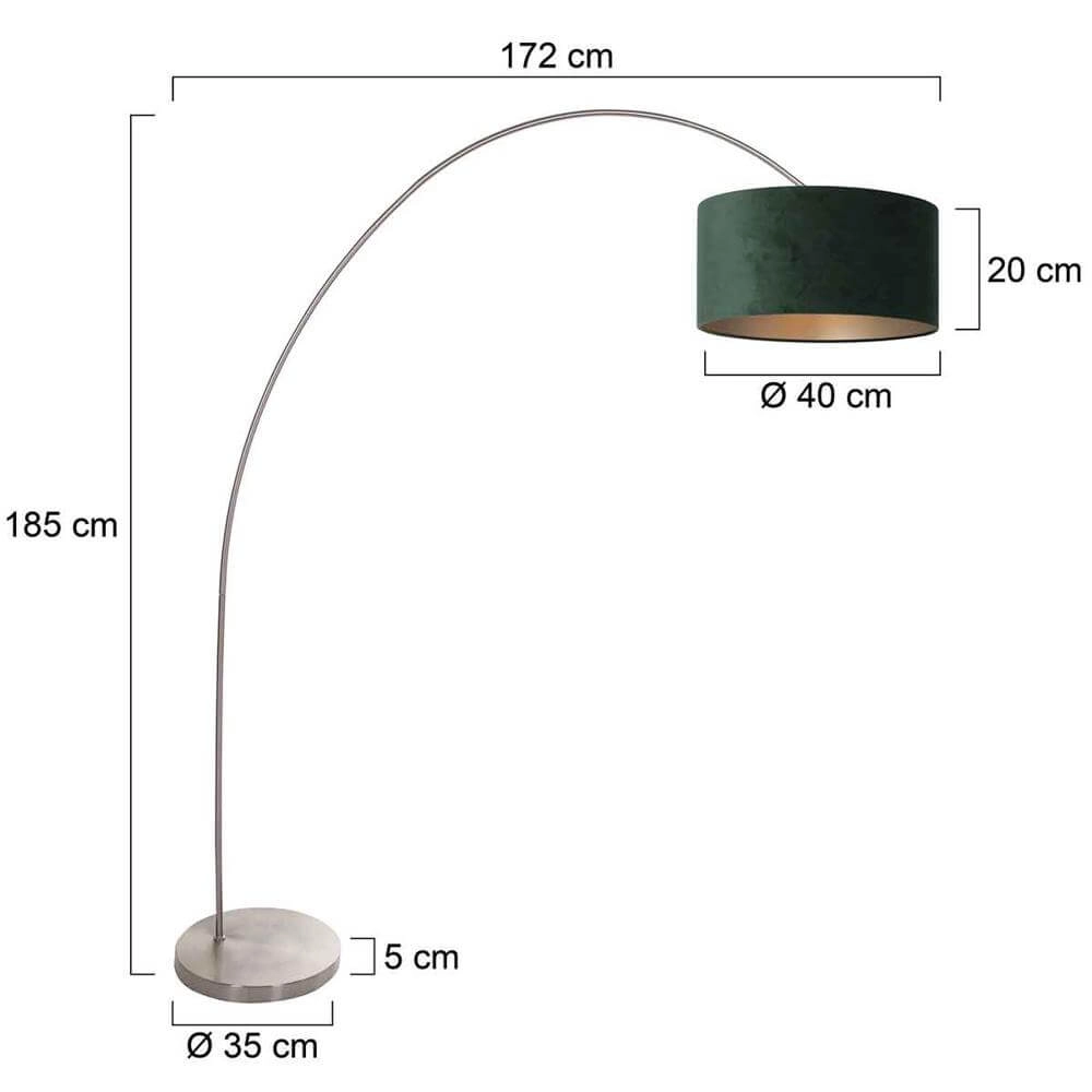 Booglamp Solva metaal met groene kap Steinhauer 8712746174878