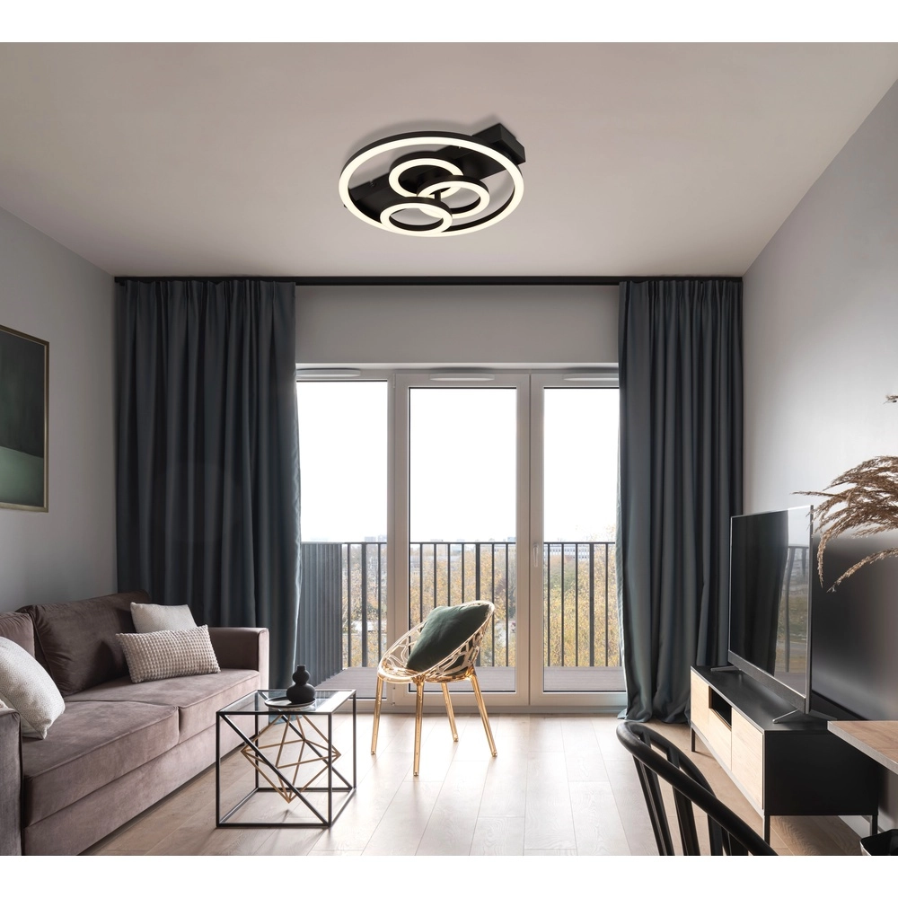 Zwarte plafondlamp Darryl I design Globo 9007371487295