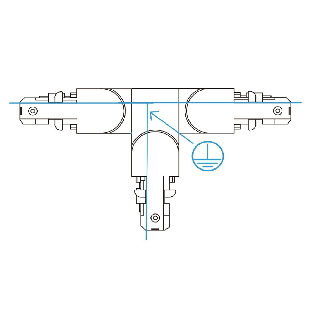 1-fase T-Connector 1 aarde links grijs SLV 4024163092937