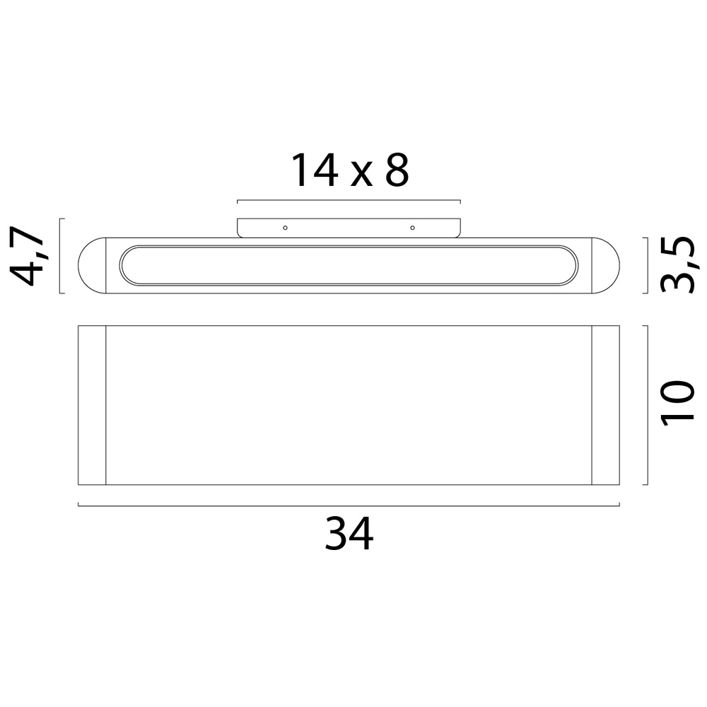 Moderne wandspot Atina 34cm crème Masterlight 8718121385075