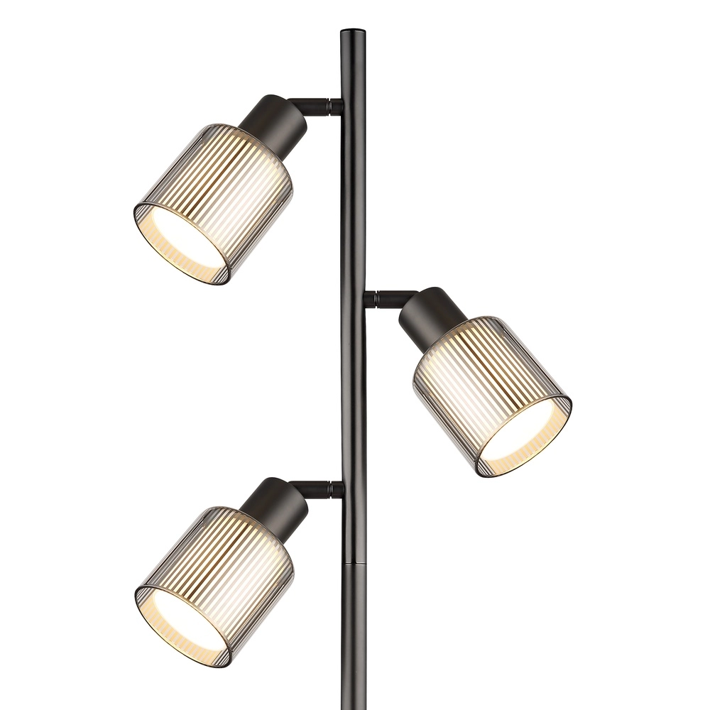 Design vloerlamp Villegas 3-lichts gunmetal Globo 9007371569953