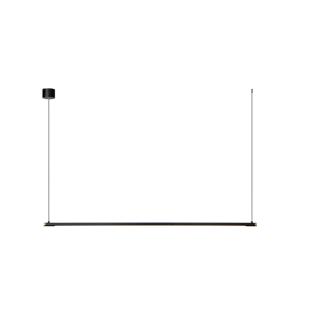 Strakke hanglamp Marnik zwart 150cm