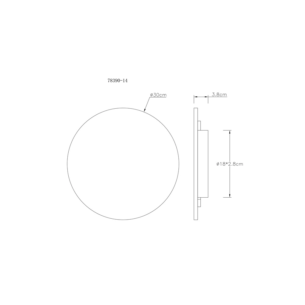 Strakke wandlamp Jillian Ø 30cm Globo 9007371586677