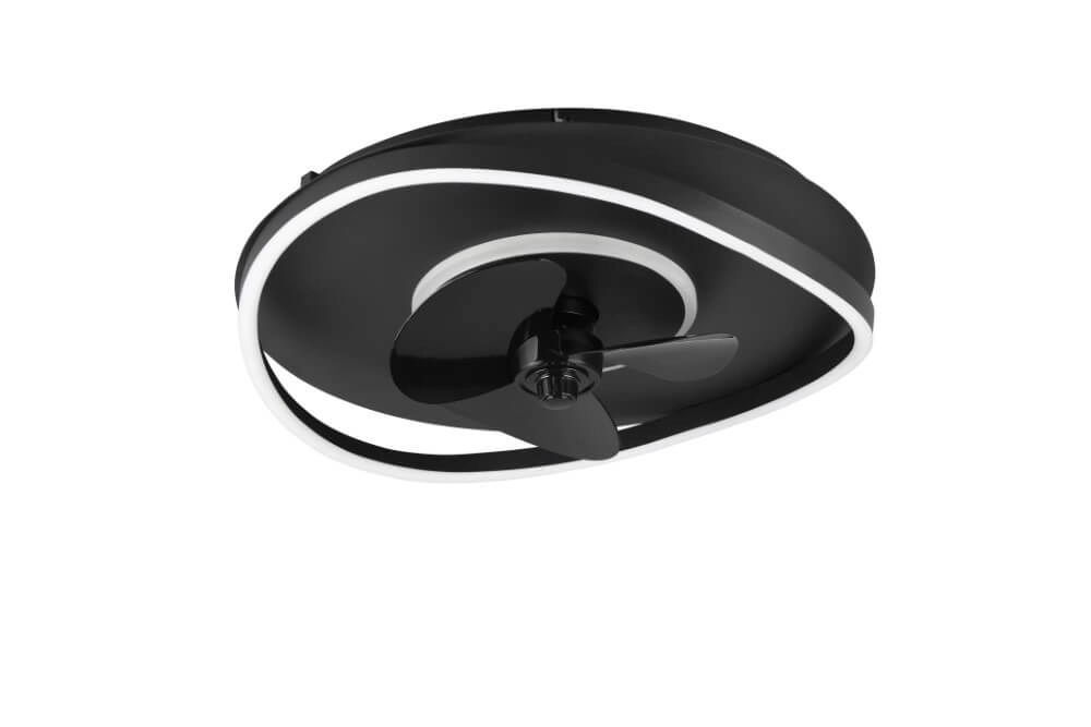 Zwarte led plafondventilator Sortland Trio 4017807606027