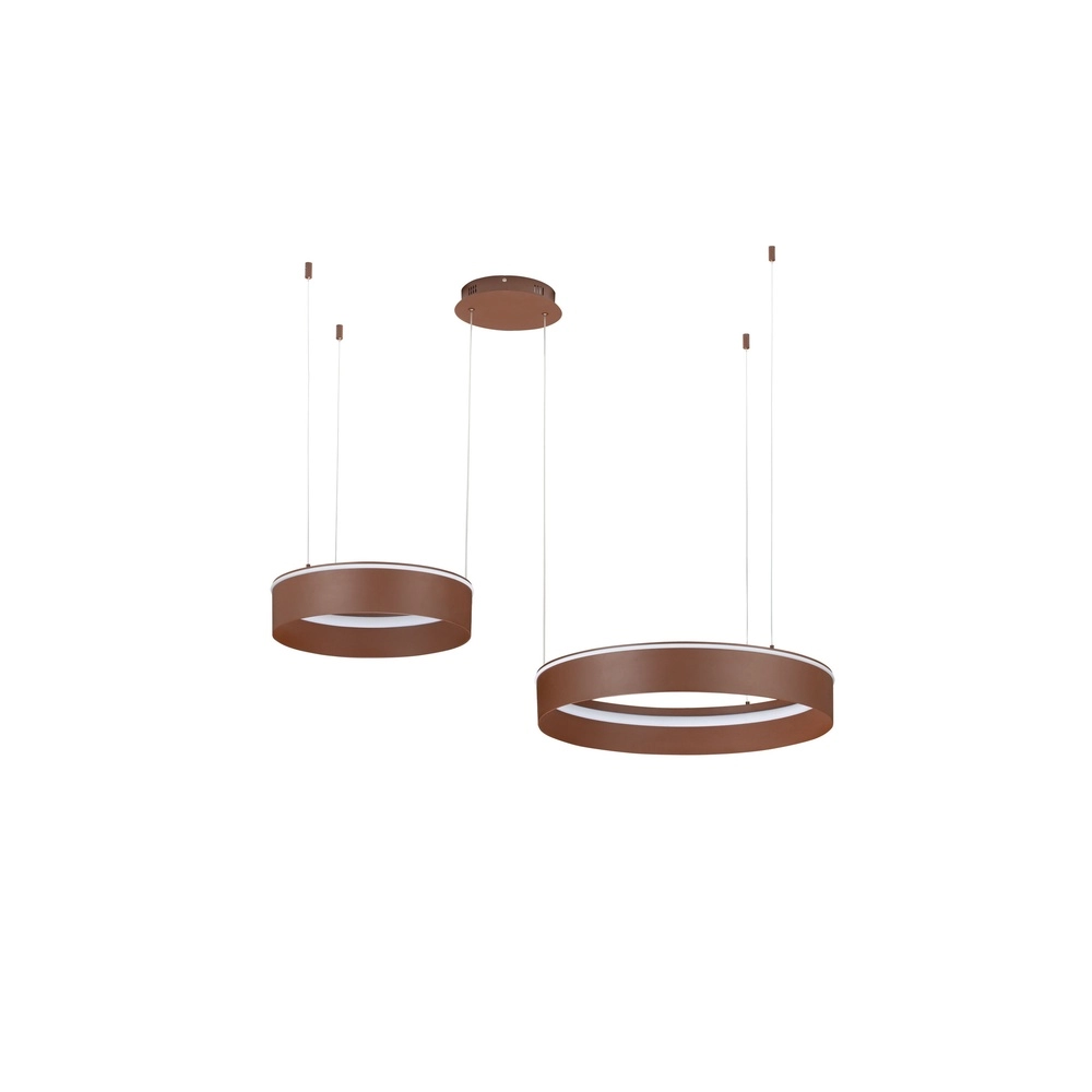 Moderne hanglamp Olivia dubbel bruin Lyora 5212017494283