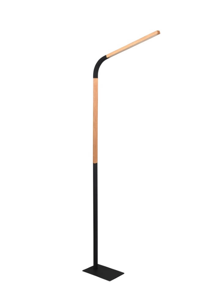 Flexibele leeslamp Norris zwart met hout Trio 4017807600018