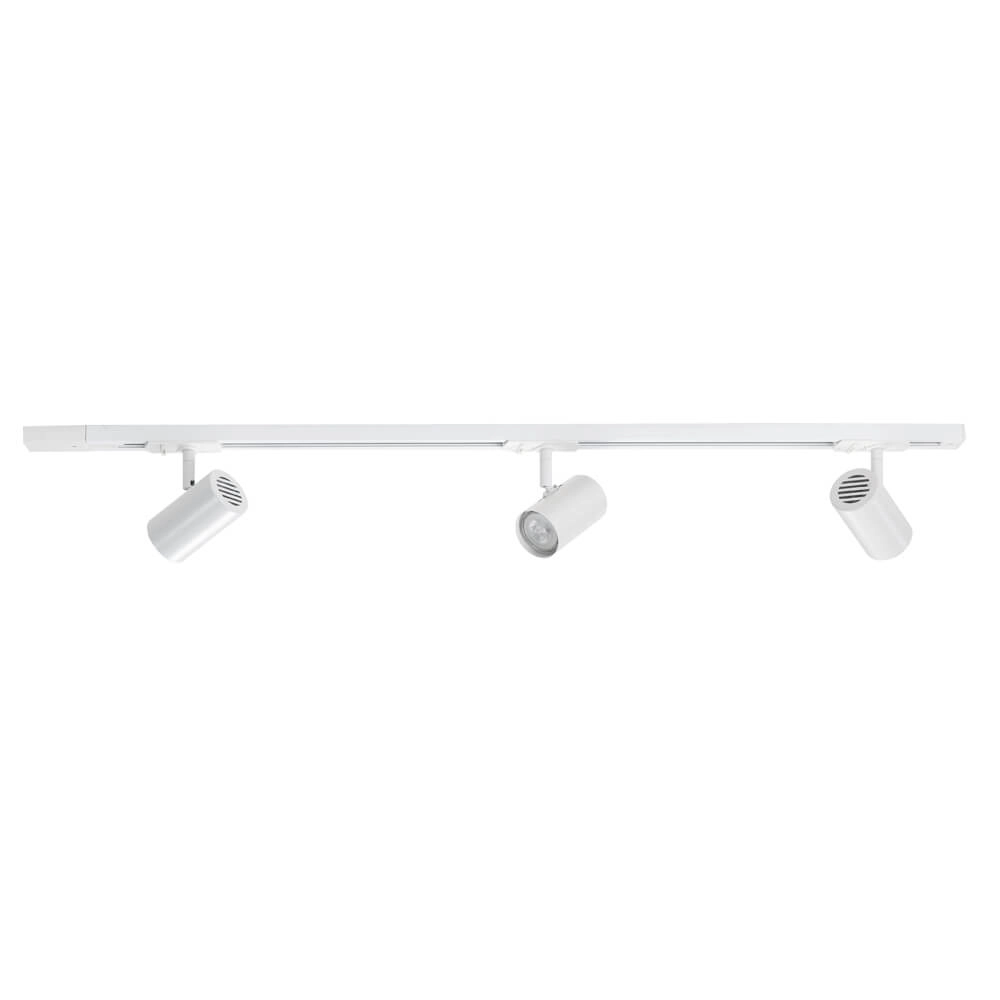 1-fase railset 100cm Cilinder wit met 3 spots