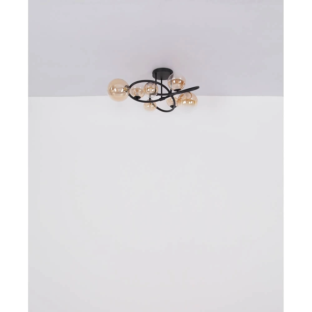 Zwarte plafondlamp Tuberius design 7-lichts Globo 9007371446445