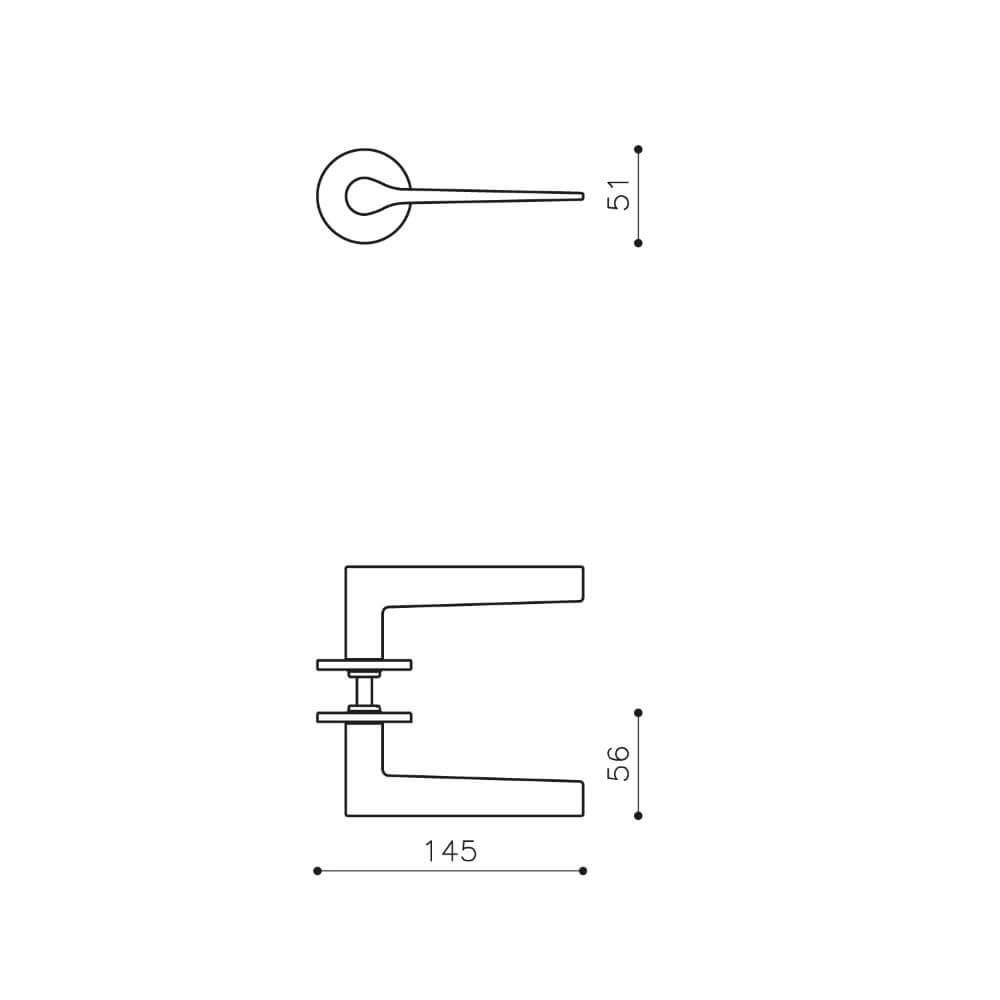 Design deurklink Lama L mat RVS Olivari 8714186477854