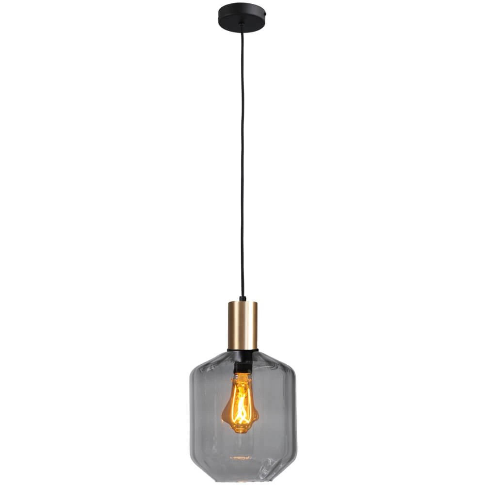 Hanglamp goud Porto met Jagger smoke glas - Ø 19cm Masterlight 8718121269238