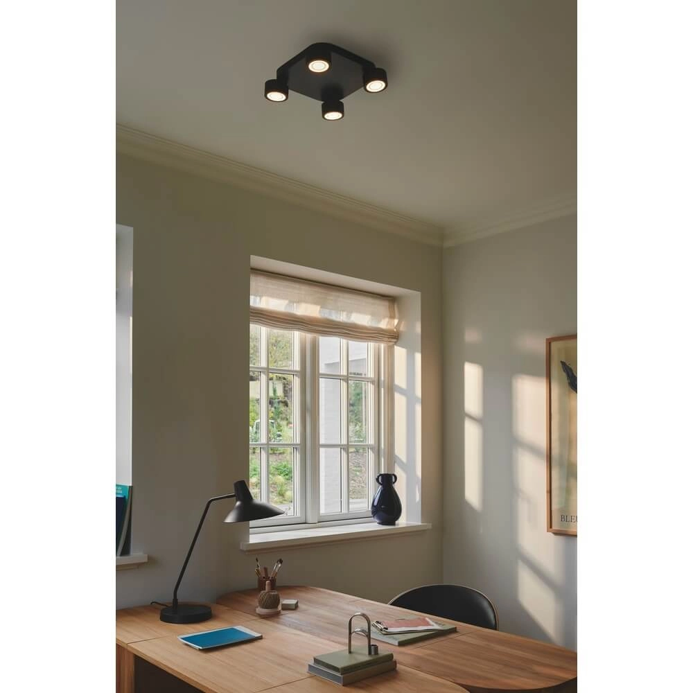 4-lichts plafondlamp Clyde zwart design Nordlux 5704924018435