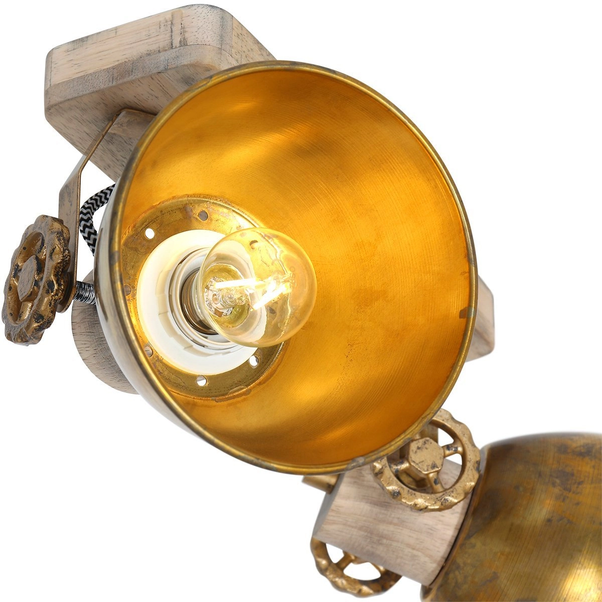 Dubbele opbouwspot Gearwood industrieel Steinhauer 8712746135039