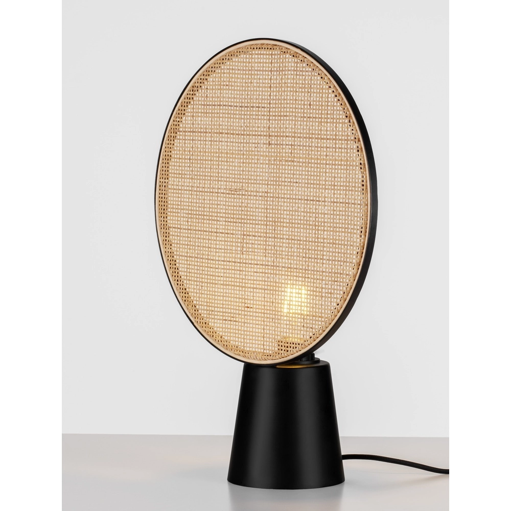 Tafellamp Tiera Ø 35cm rotan met zwart Lyora 5212017477552