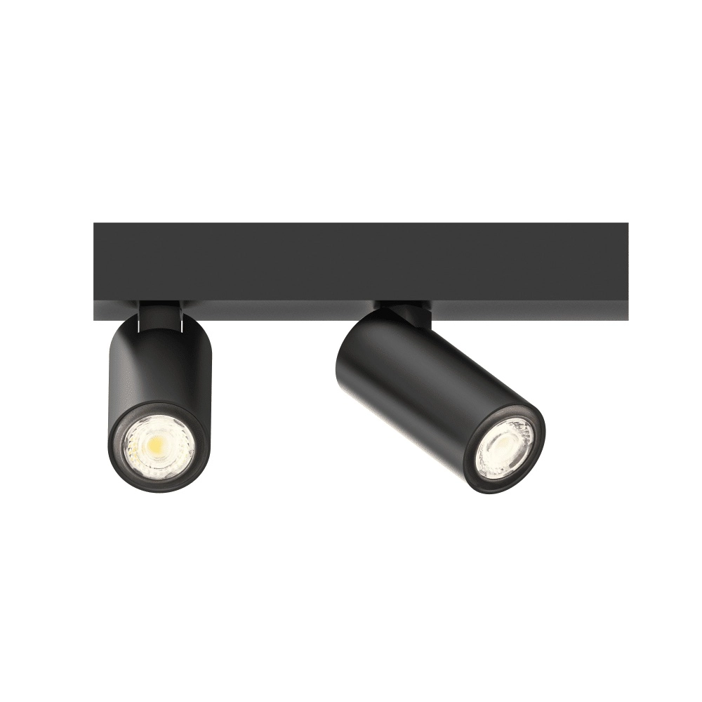2-lichts opbouwspot Tevo Mini zwart