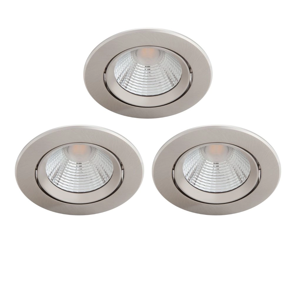 Set van 3 inbouwspots Sparkle nikkel