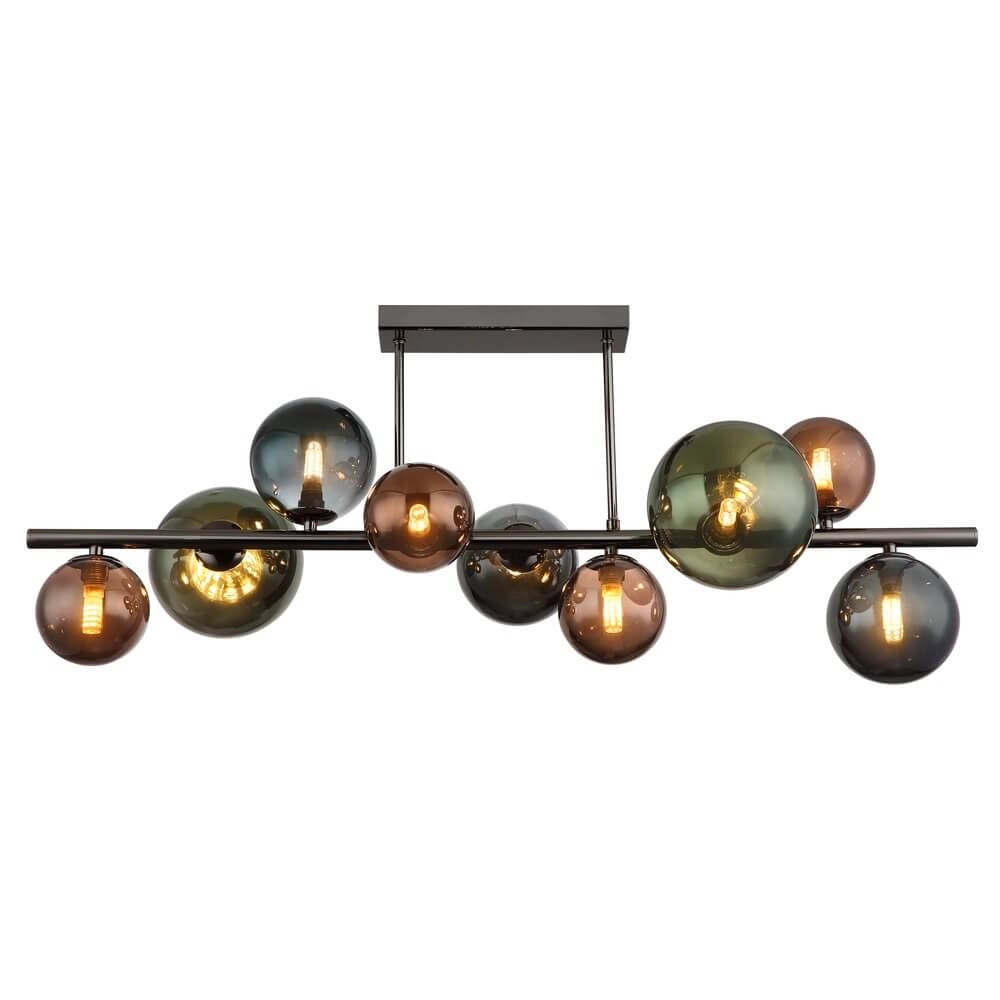 Zwarte plafondlamp Riha gekleurd glas 9-lichts Globo 9007371453115