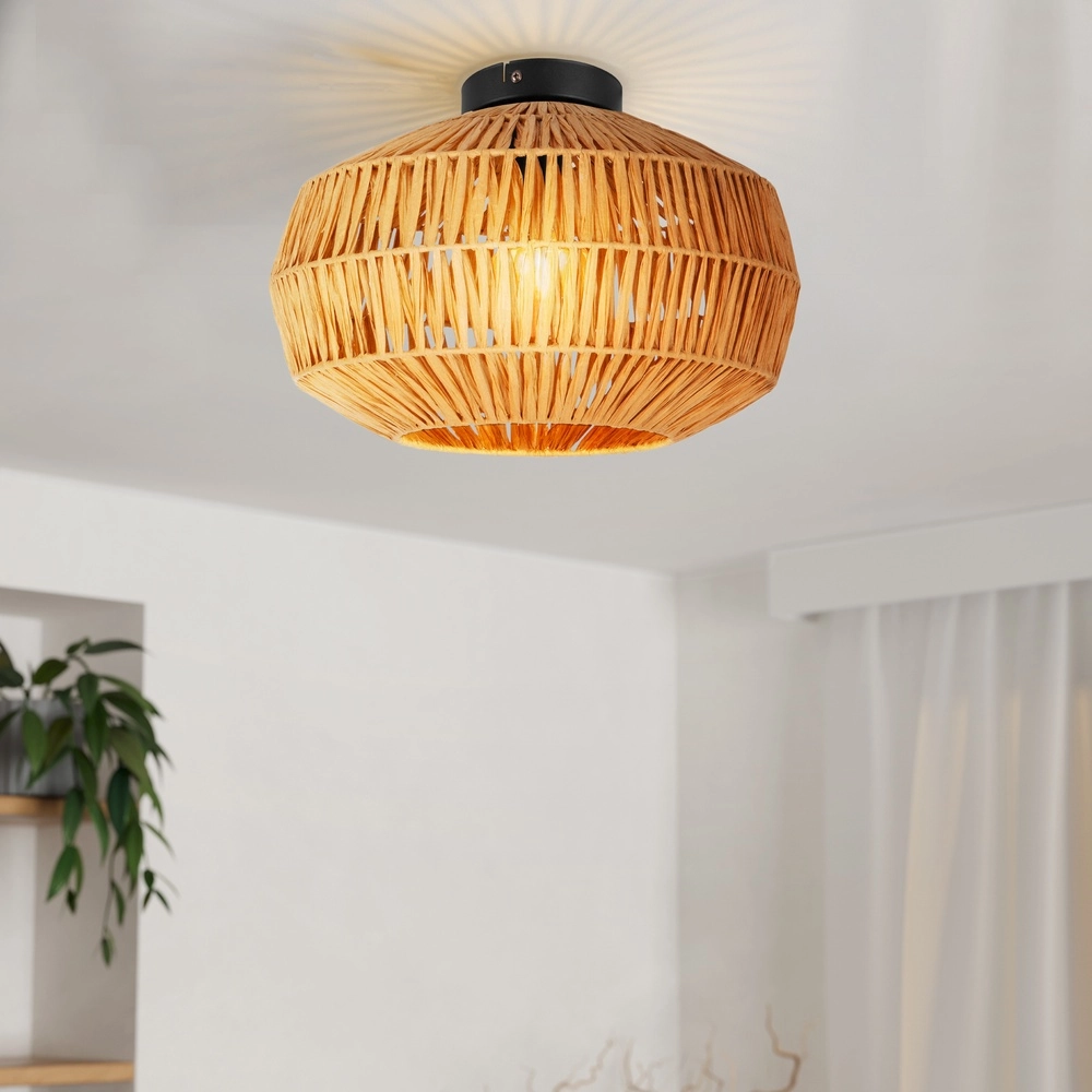 Rotan plafondlamp Sheldon Ø 38cm Eglo 9008606359776