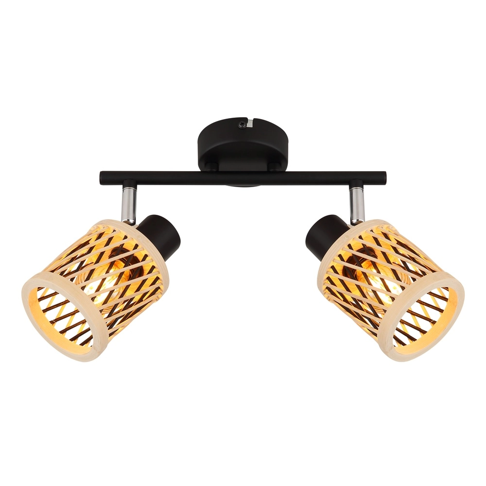 Wandlamp Mali 2-lichts zwart met kapjes Globo 9007371531714