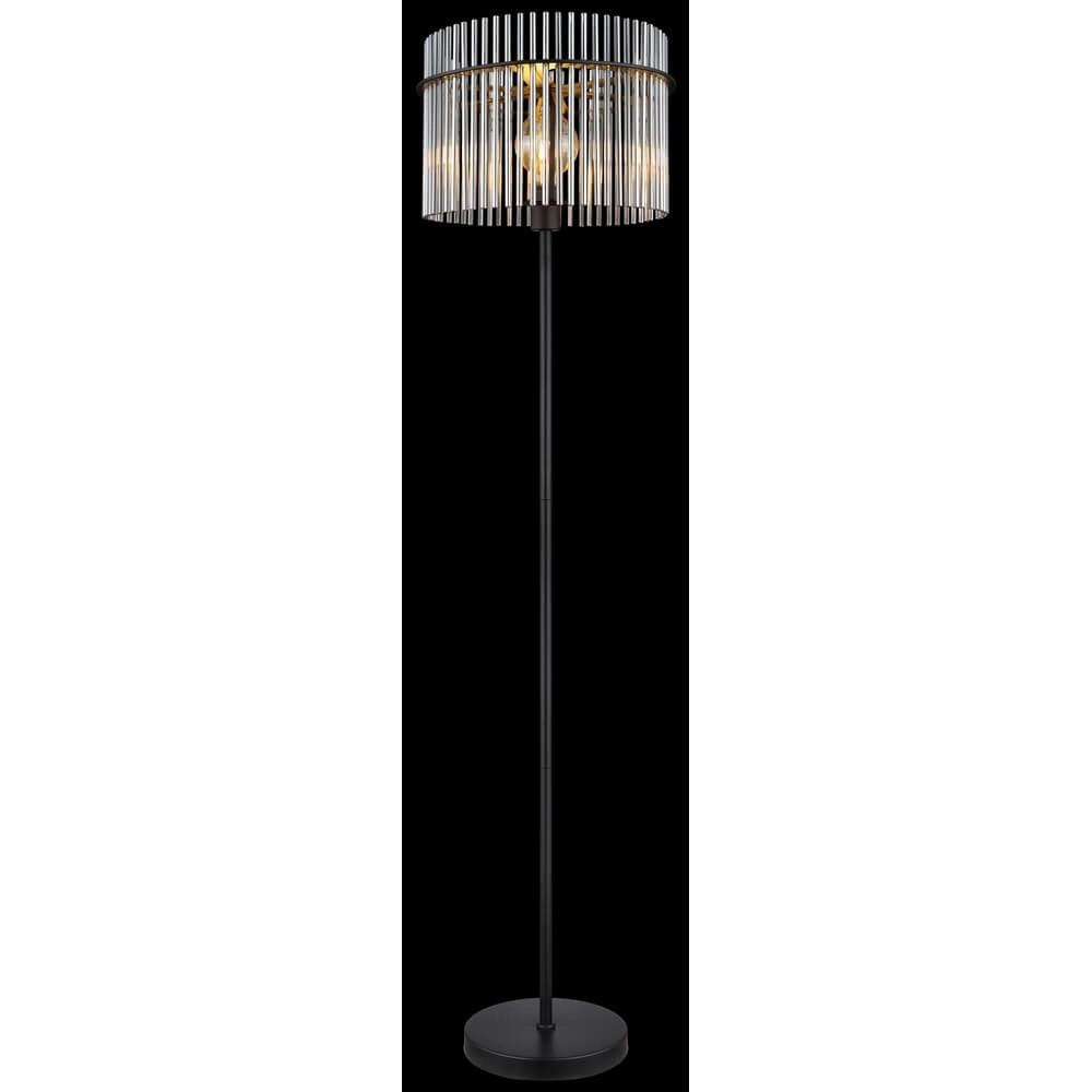 Zwarte vloerlamp Gorley met smoke glas Ø 38cm Globo 9007371451180