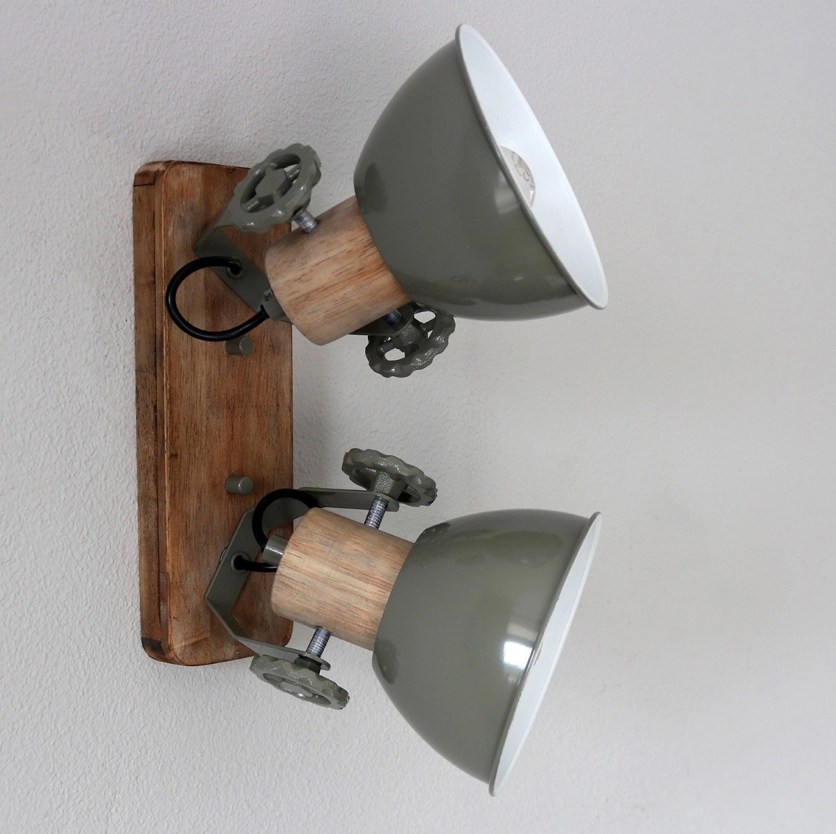 Spot Gearwood 2-lichts groen met houtbruin Steinhauer 8712746122732