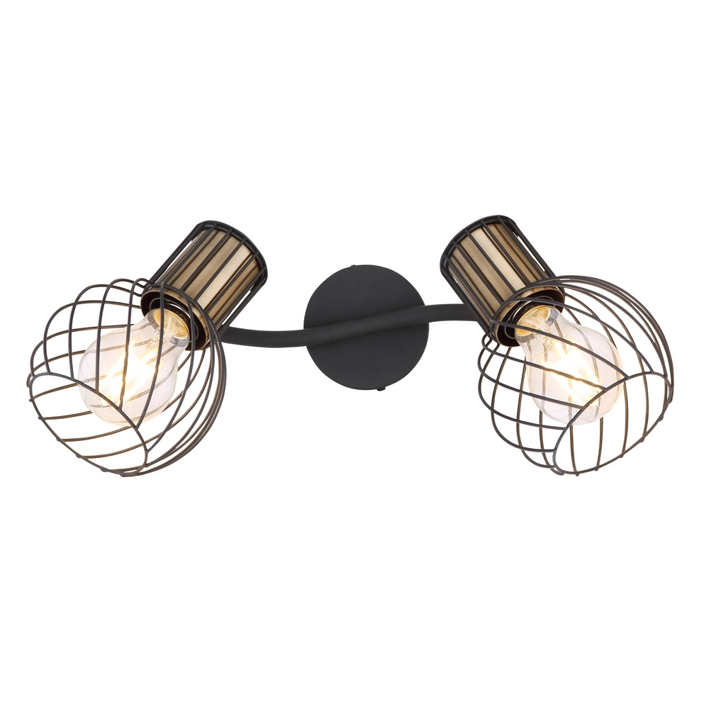 Plafondlamp Argusto 2-lichts zwart Globo 9007371390717