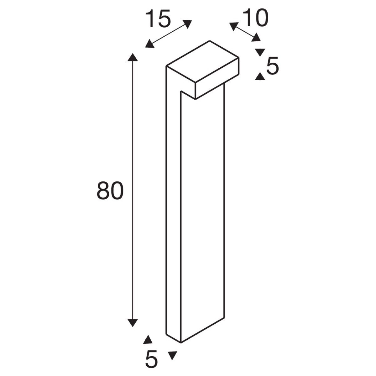 Looppadverlichting L-Line 80cm antraciet SLV 4024163236898