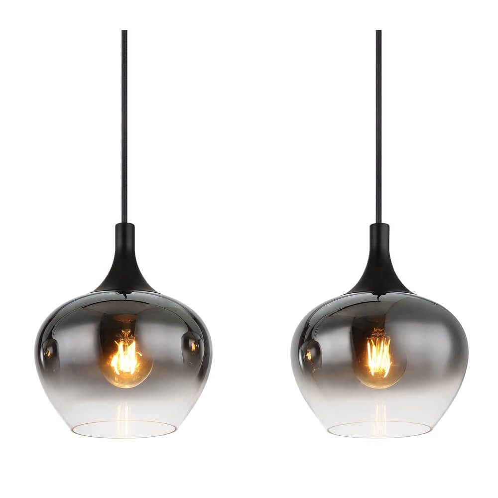 Zwarte hanglamp Maxy 4-lichts recht Globo 9007371432400