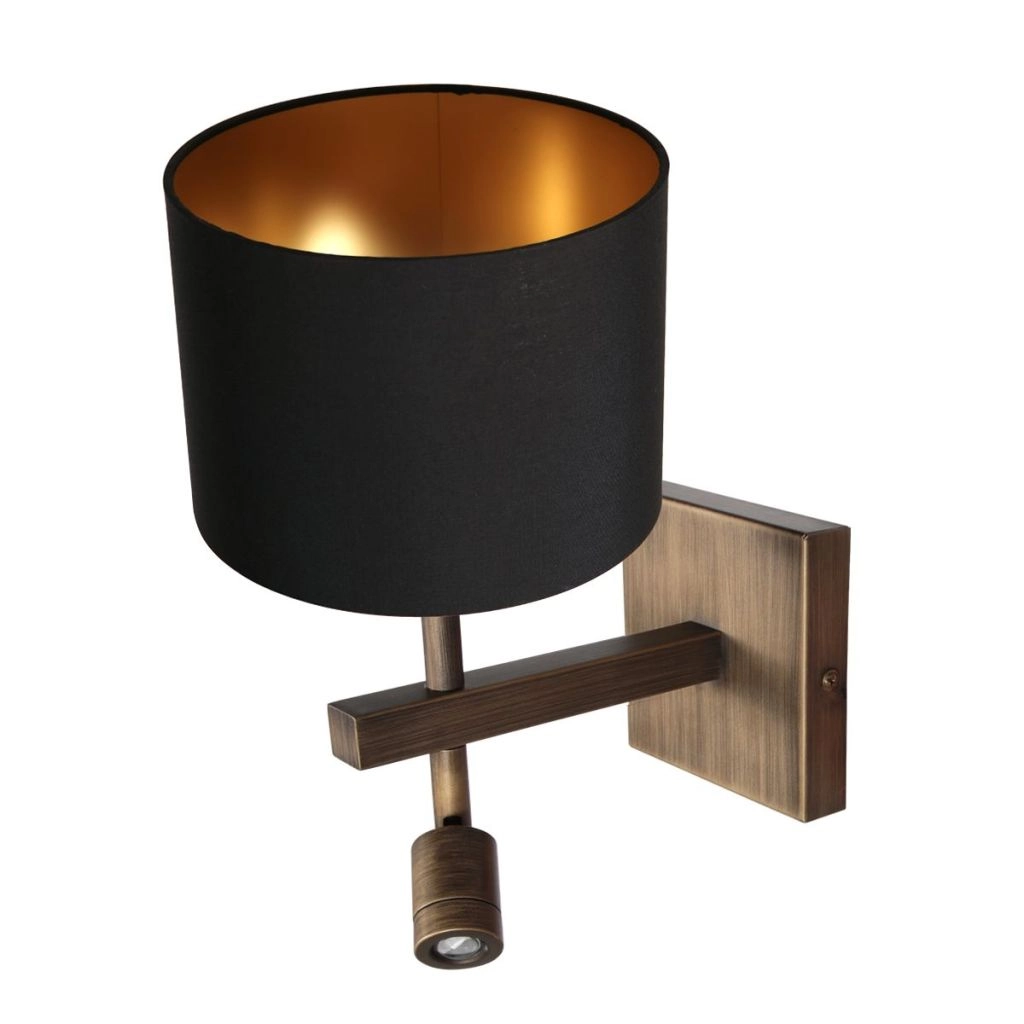 Wandlamp Stang met zwarte kap Steinhauer 8712746189643