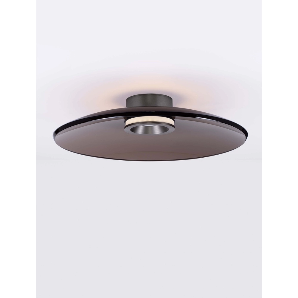 Plafondlamp Esti bruin glas Ø 50cm