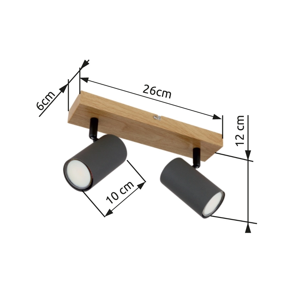 Plafondlamp 2-lichts Robby hout Globo 9007371430529