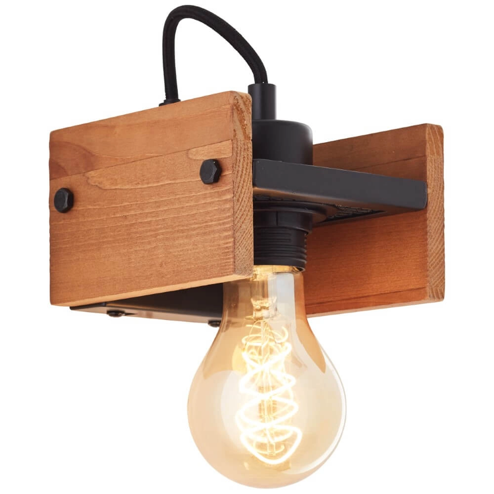 Plafondlamp Calandra houtbruin met zwart