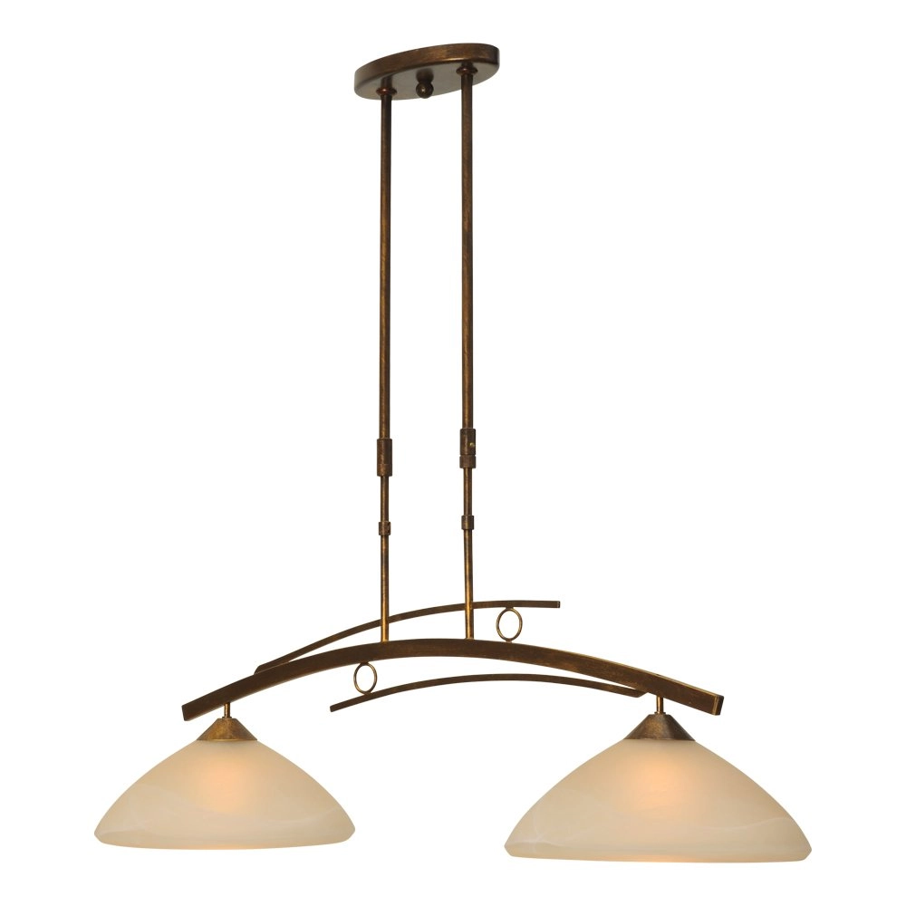 Eetkamer hanglamp Bolzano 2-lichts bronsbruin