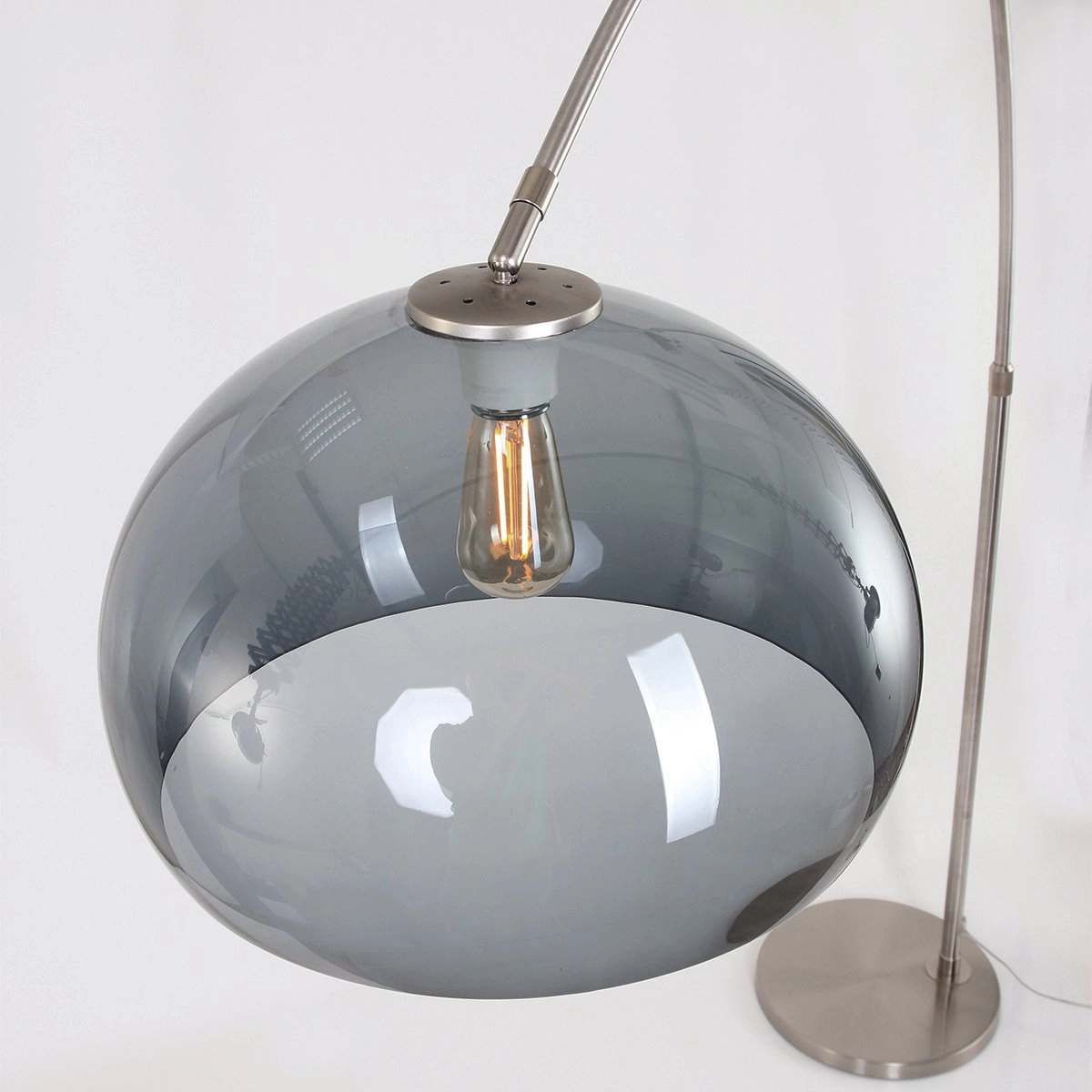 Arc lamp Gramineus staal met smoke glas Steinhauer 8712746116496