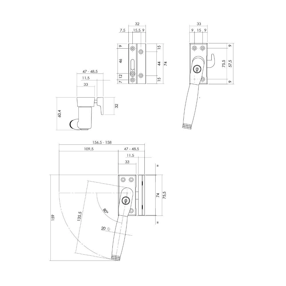 Raamsluiting Ton 222 afsluitbaar links nikkel mat Intersteel 8714186130865