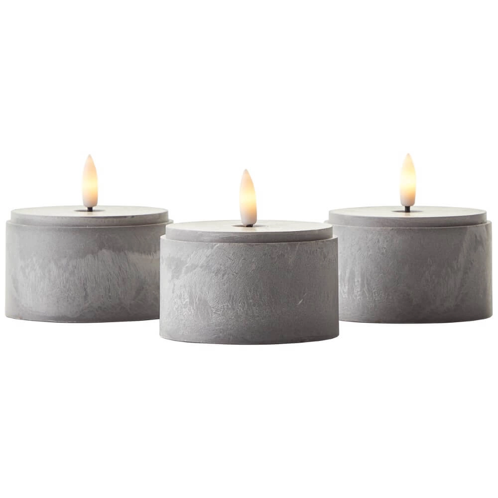 Set van 3 tafellampjes Bougie smoke glas Brilliant 4004353428326