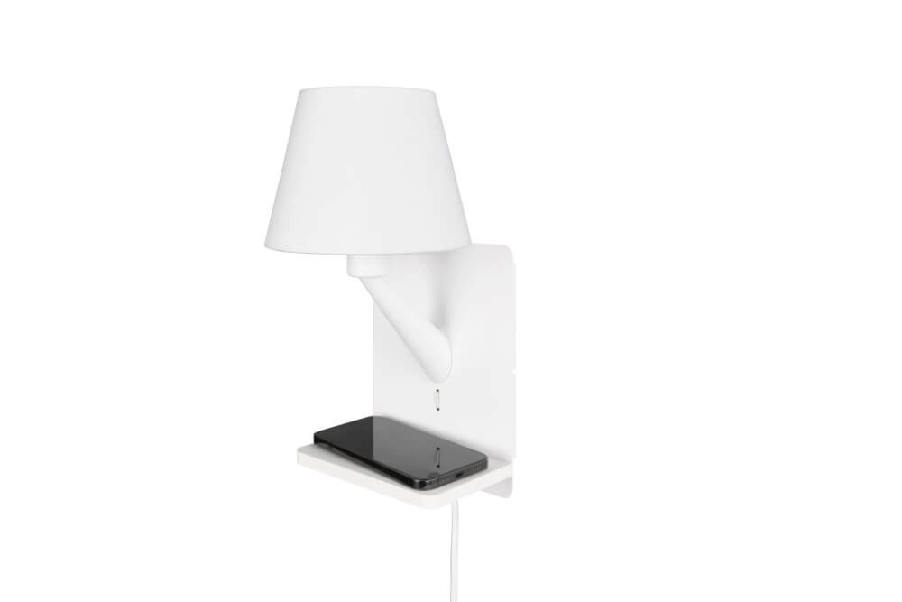 Strak nachtlampje Comfort wit - met usb Trio 4017807614756