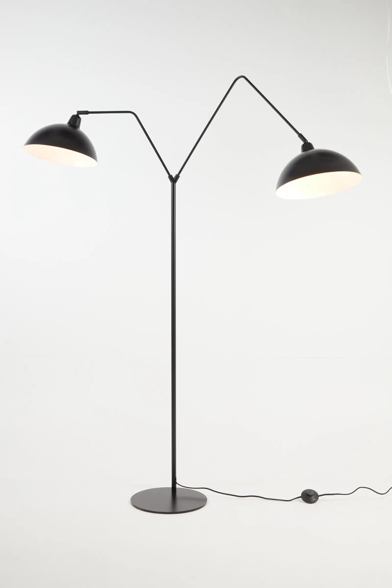 Zwarte vloerlamp Orion 2-lichts Light & Living 8717807305147