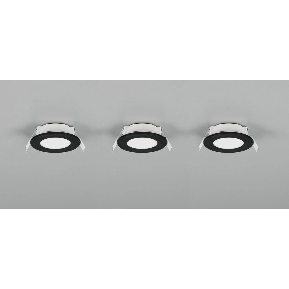 Set van 3 inbouwspots Himal zwart IP65 Trio 4017807663792