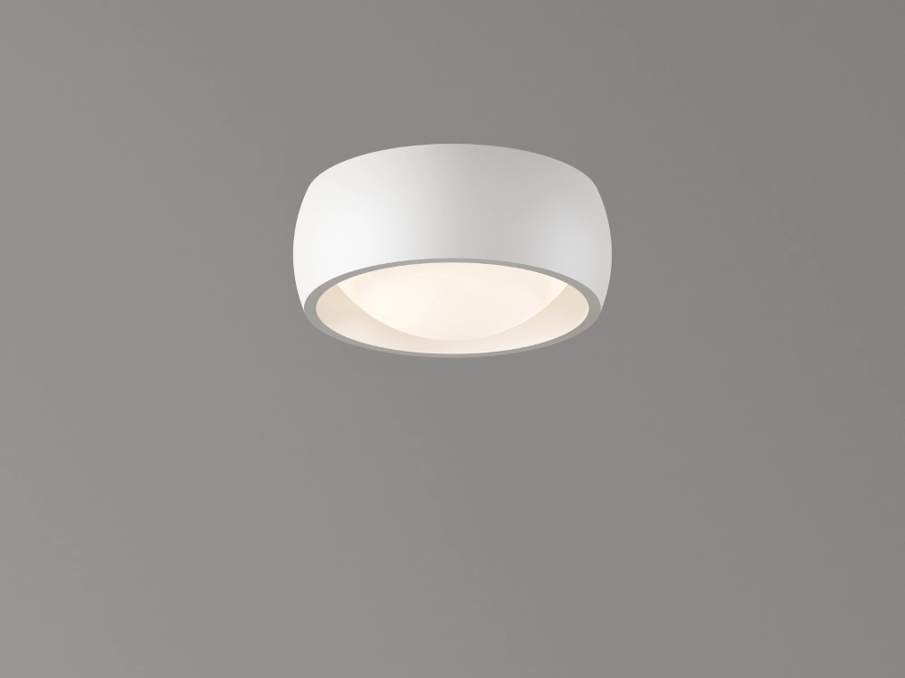 Strakke plafondlamp Montana Ø15cm - Wit