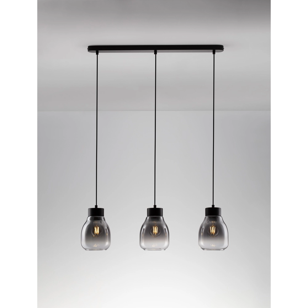 Hanglamp Blacu 3-lichts zwart recht Lyora 5212017447494