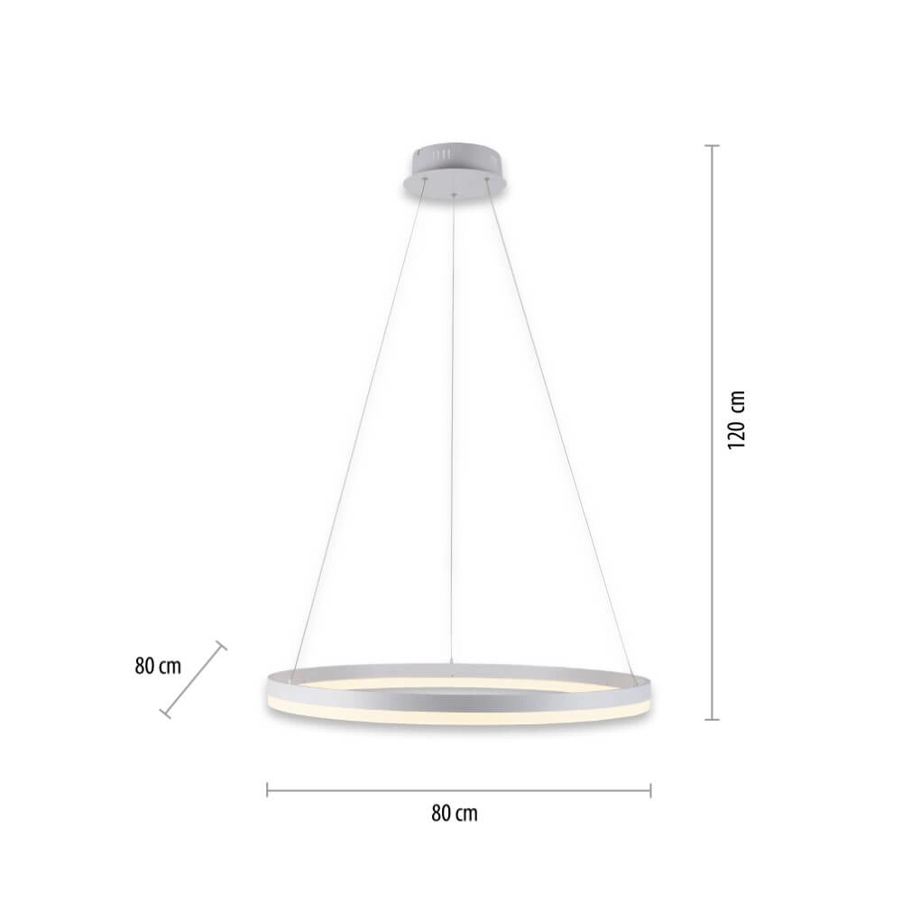 Moderne hanglamp Titus Ø 80cm wit Paul Neuhaus 4012248365373