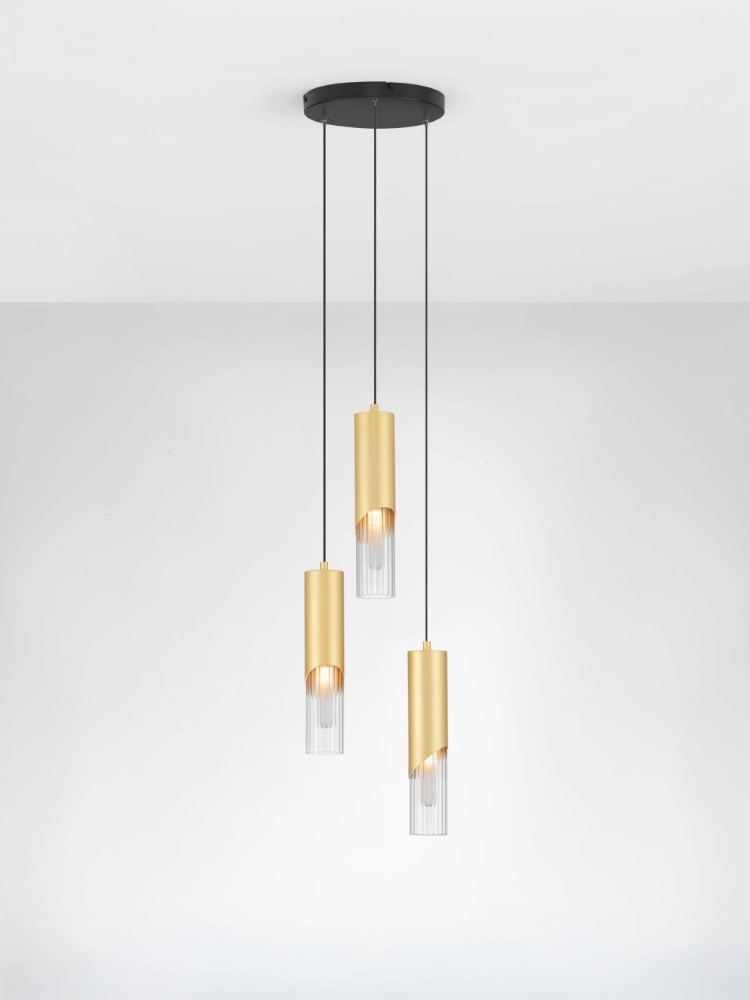 Design hanglamp Modesto Ø 25cm goud 3-lichts Lyora 5212063501447