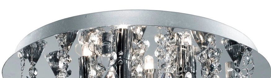Plafond kroonluchter Hanna 35cm chroom met kristal Searchlight 5013874388988