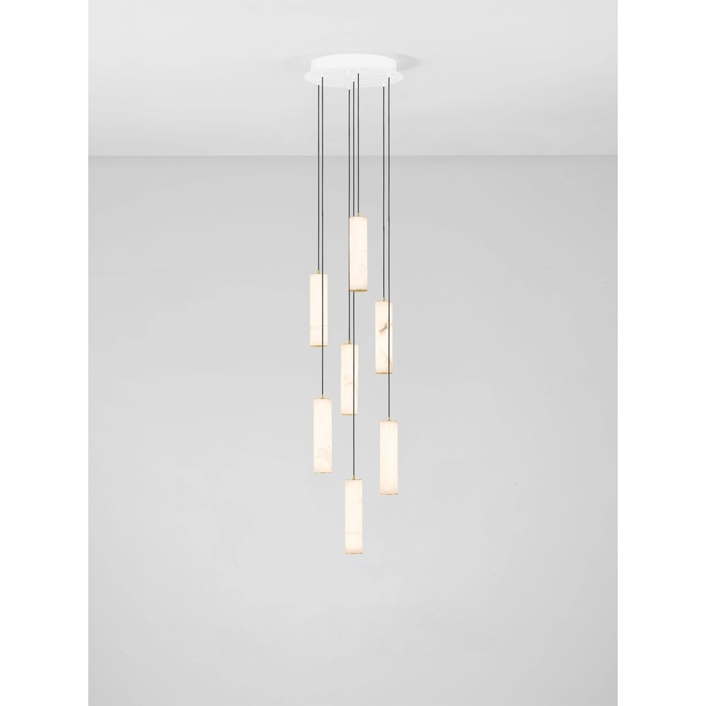 Hanglamp Diletto goud met wit 7-lichts Lyora 5212063503236