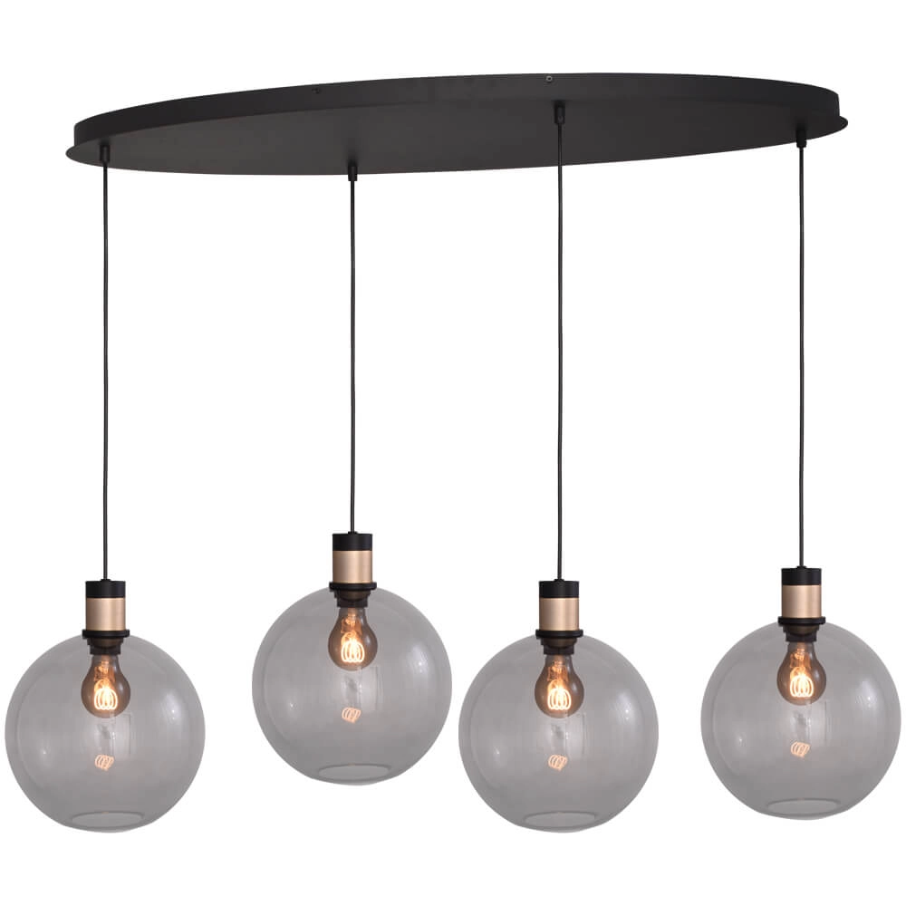Hanglamp Lazise 2 4x Ø 25cm goud met zwart
