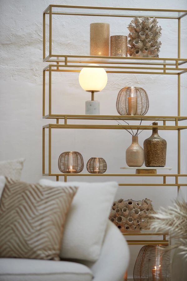 Design table lamp Medina white with gold 35cm Light & Living 8717807650896